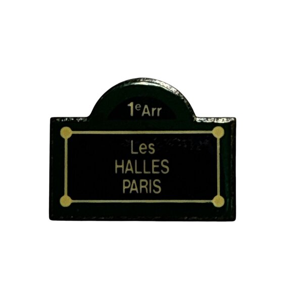 Les Halles Paris Street Sign Souvenir Pin Badge 1st Arrondissement France - Picture 3 of 5
